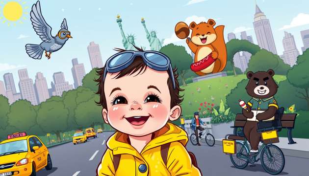 Toddler Trot in NYC - Jabali AI Poster
