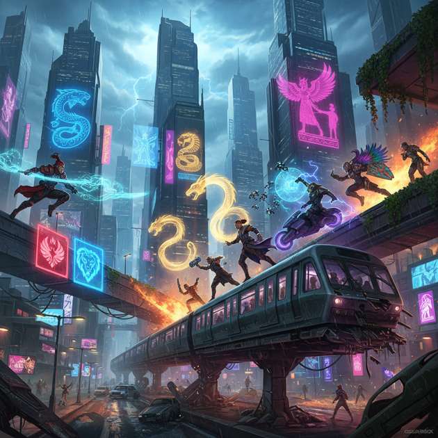 Neon City Conquest(prototype-base) - Jabali AI Poster