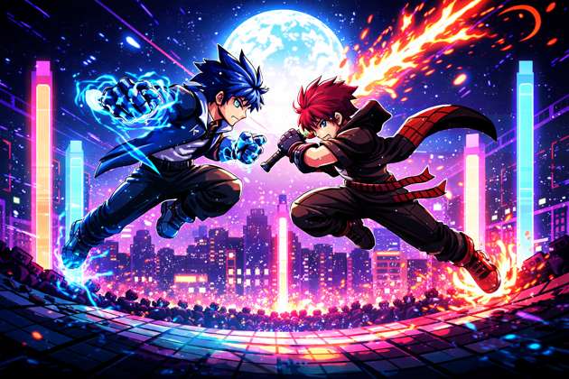 Pixel Anime Fight - Jabali AI Poster