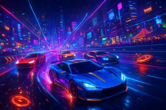 Neon Circuit Rivals - Jabali AI Poster