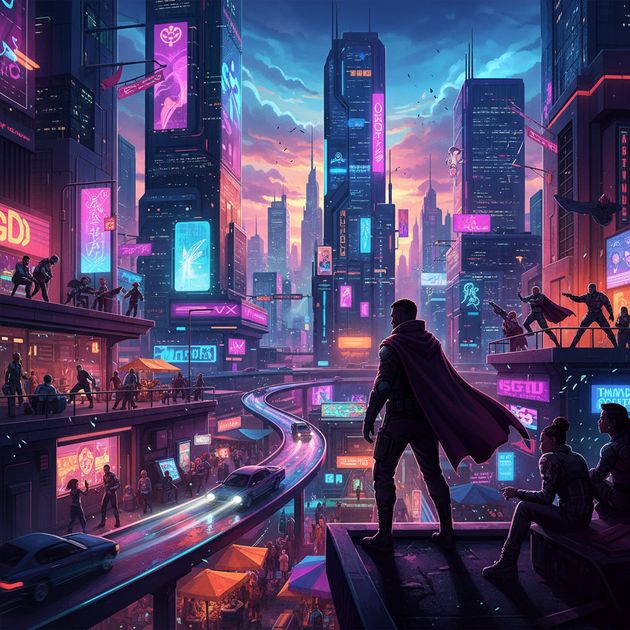 Neon Divide - Jabali AI Poster