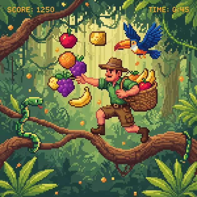 Fruit Frenzy Jungle - Jabali AI Poster