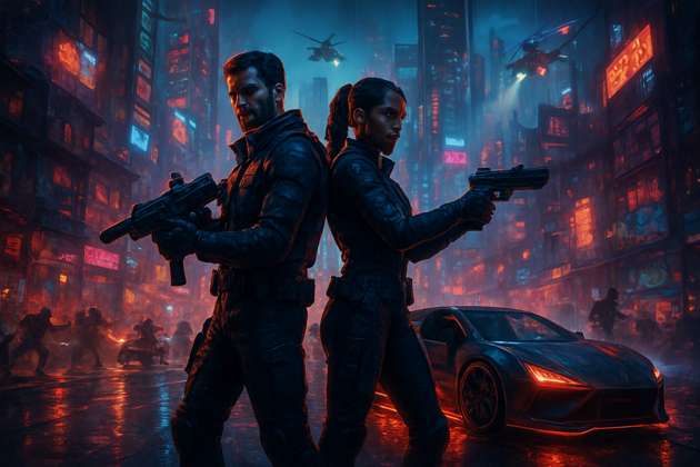 Neon City Rivals - Jabali AI Poster