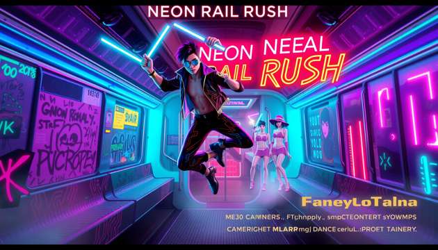 Neon Rail Rush - Jabali AI Poster
