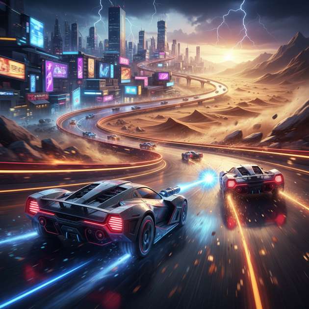Neon Velocity: Combat Racing - Jabali AI Poster