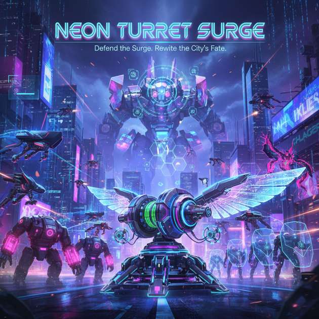 Neon Turret Surge - Jabali AI Poster
