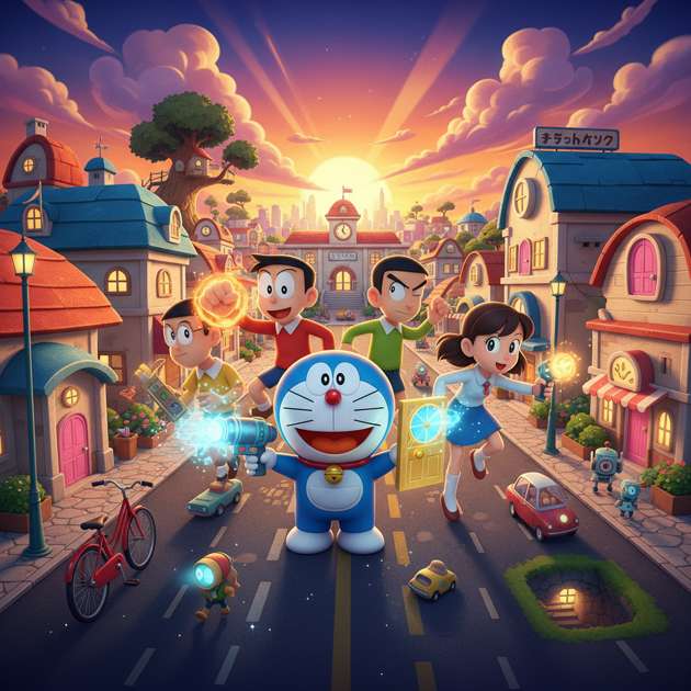 Doraemon City Adventures - Jabali AI Poster