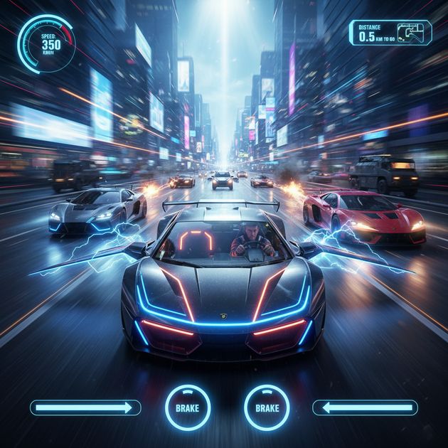 Neon Highway Rivals - Jabali AI Poster