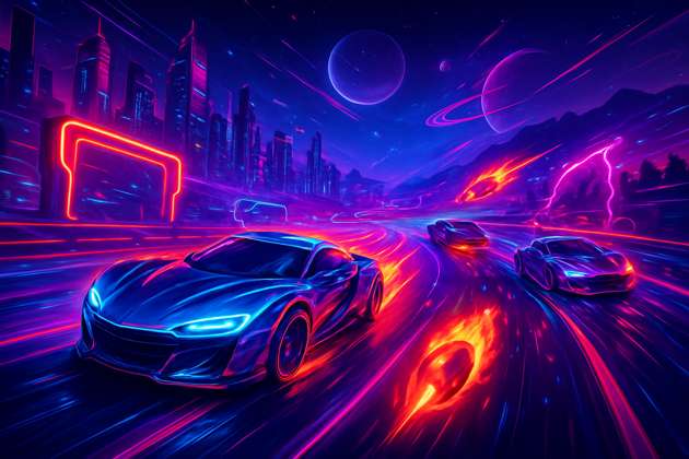 Neon Havoc: Turbo Tournament - Jabali AI Poster