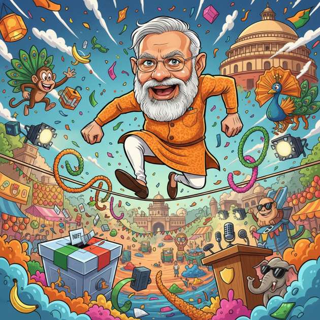 Modiji Mayhem - Jabali AI Poster