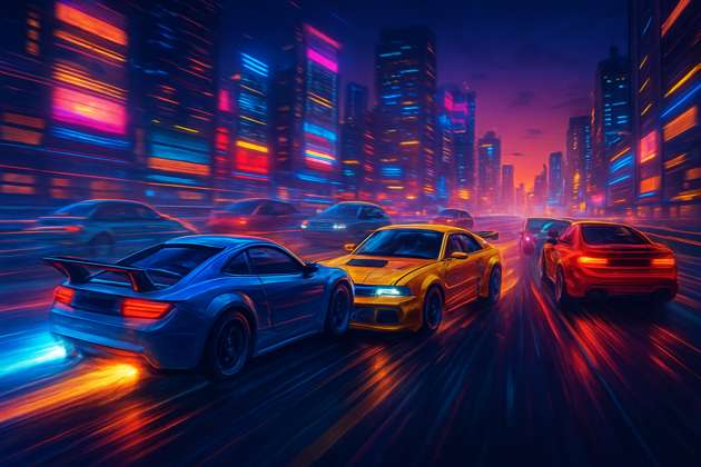 Neon Rivals: Urban Rush - Jabali AI Poster