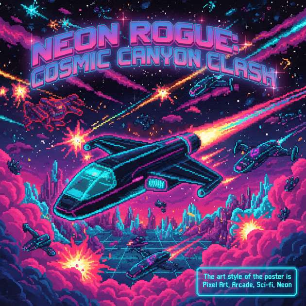 Neon Rogue: Cosmic Canyon Clash - Jabali AI Poster