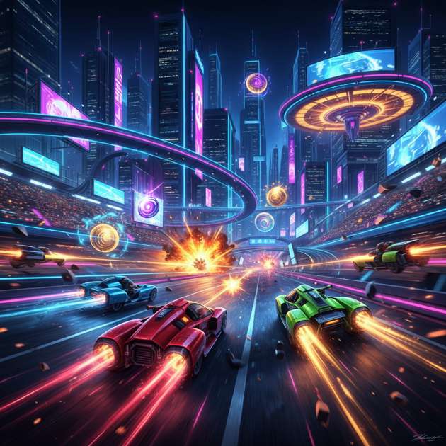 Neon Velocity: Combat Circuit - Jabali AI Poster