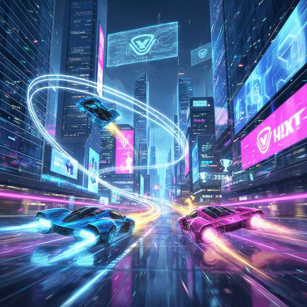 Neon Stream Rush - Jabali AI Poster