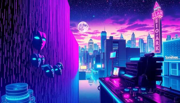 Neon Labyrinths of Lys - Jabali AI Poster