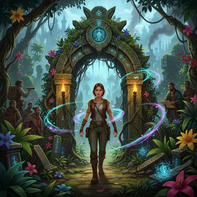 Temple of Forgotten Roots - Jabali AI Poster