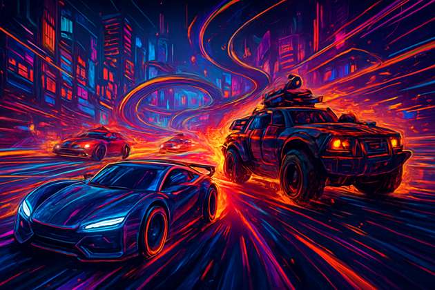 Neon Havoc: Turbo Rivals - Jabali AI Poster