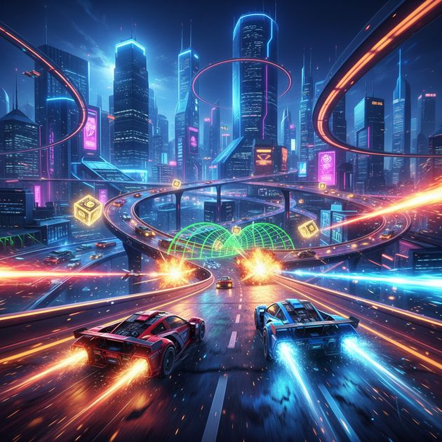 Neon Velocity: Urban Combat - Jabali AI Poster