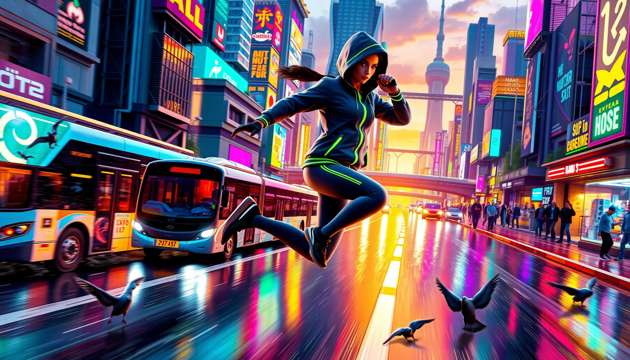 Neon Sprint Rush - Jabali AI Poster