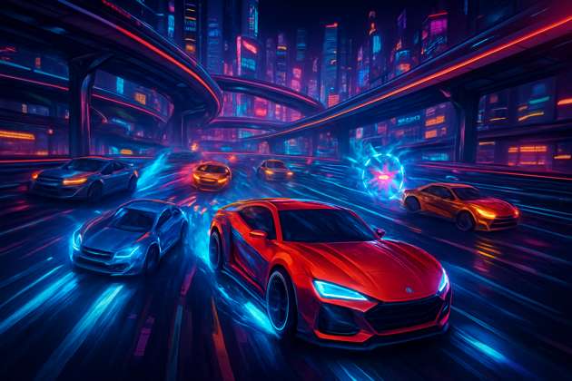 Neon Velocity: Skyline Rivals - Jabali AI Poster