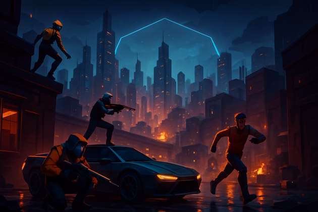 Neon Clash City - Jabali AI Poster