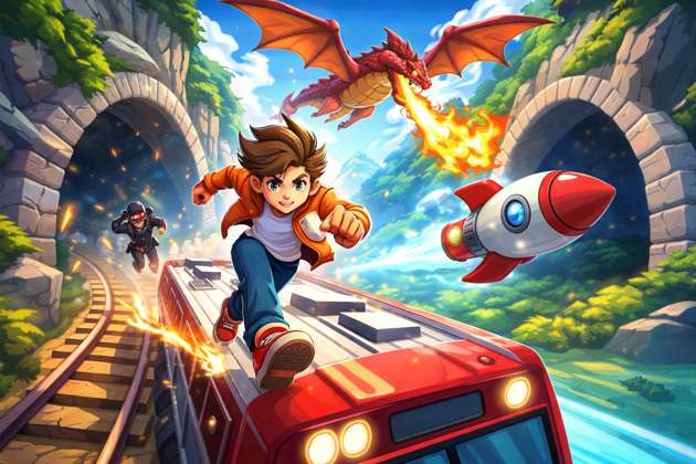 Dragon Rail Rush - Jabali AI Poster