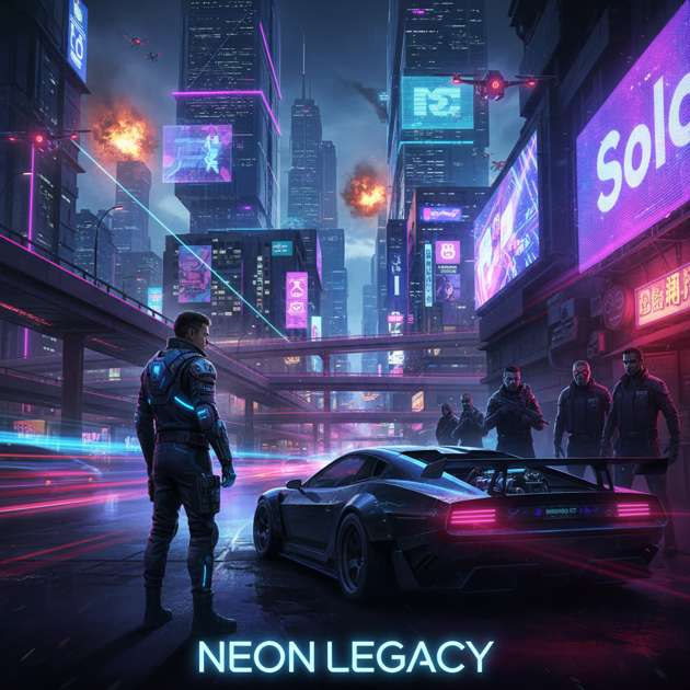 Neon City Drive - Jabali AI Poster