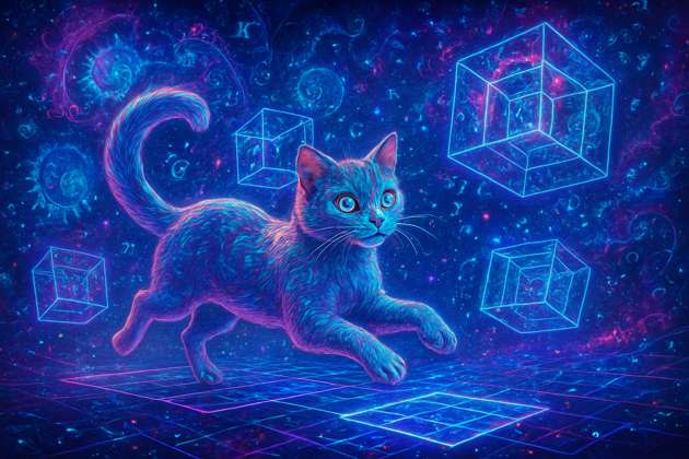 Fractal Feline Quantum Quest - Jabali AI Poster