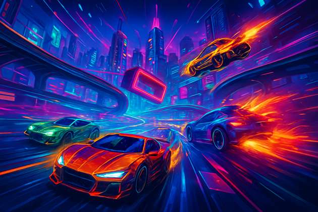 Neon Velocity: Combat Circuit - Jabali AI Poster