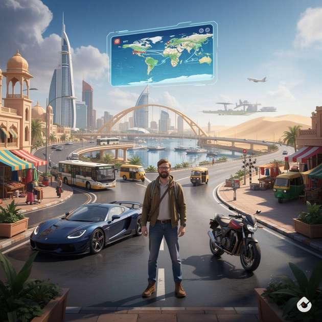 Roads from India to Dubai - Jabali AI Poster
