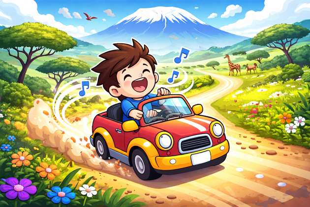 Chanteur en route vers le Kilimandjaro - Jabali AI Poster