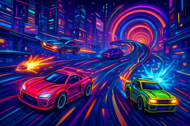 Neon Velocity: Turbo Rivals - Jabali AI Poster