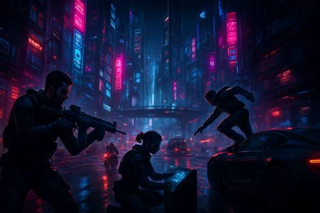 Neon City Survival - Jabali AI Poster