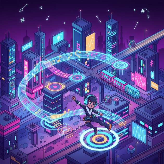 Neon Harmonics Run - Jabali AI Poster