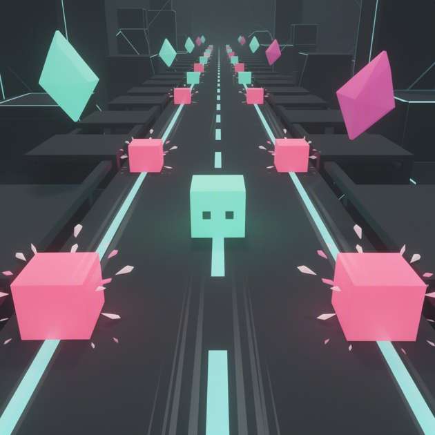 Cube Dash 3D - Jabali AI Poster