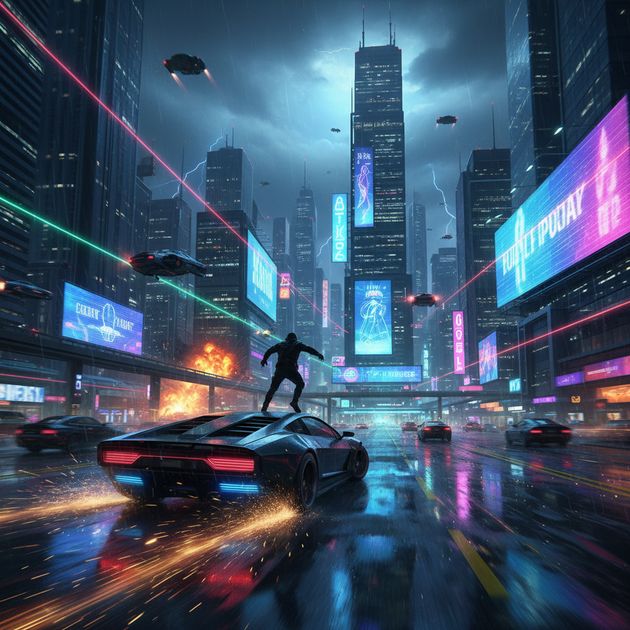 Neon Run - Jabali AI Poster