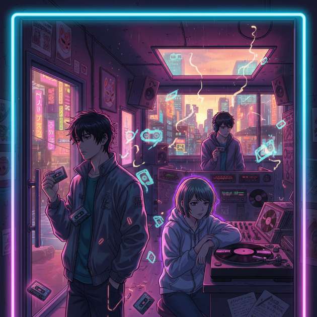 Neon Mixtape at Sunrise - Jabali AI Poster