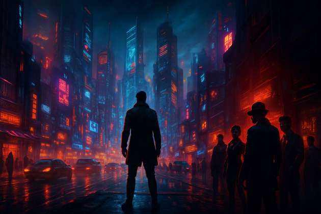 Neon Divide - Jabali AI Poster