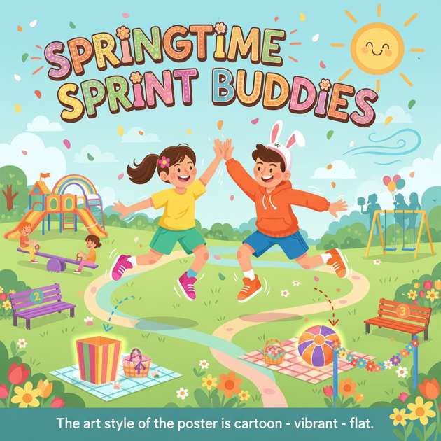 Springtime Sprint Buddies - Jabali AI Poster