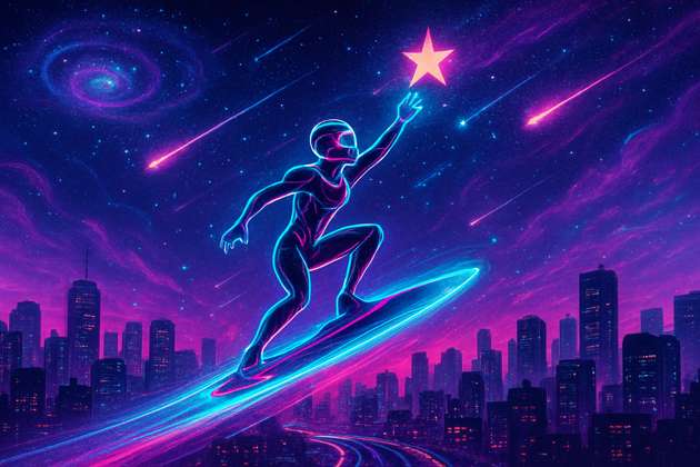 Neon Star Sprint - Jabali AI Poster