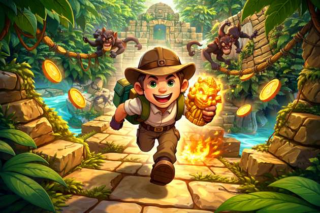 Temple Escape Run - Jabali AI Poster