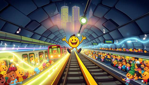 Emoji Subway Symphony - Jabali AI Poster