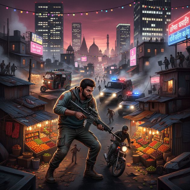 Urban Pulse: Mumbai Streets - Jabali AI Poster