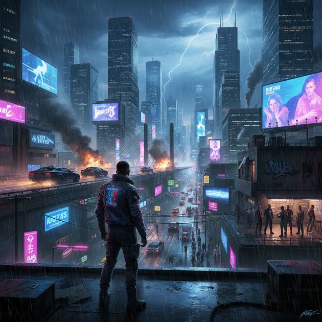 Neon Rebellion - Jabali AI Poster