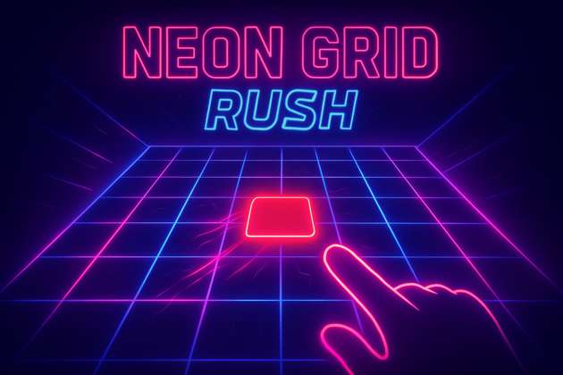 Neon Grid Rush - Jabali AI Poster