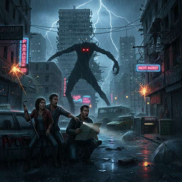 Neon Dread City - Jabali AI Poster