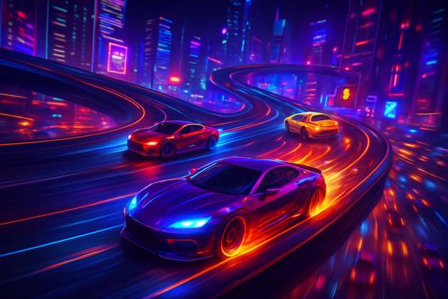 Neon Velocity: Highway Showdown - Jabali AI Poster