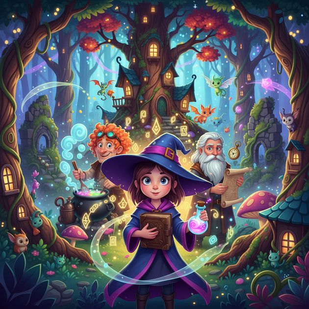 Enchanted Village: Witch's Journey - Jabali AI Poster