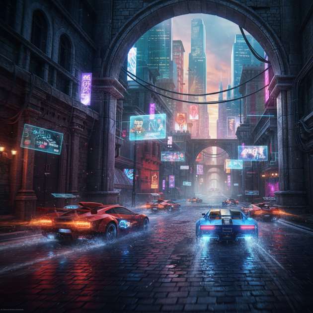 Neon Streets: Rival Run - Jabali AI Poster