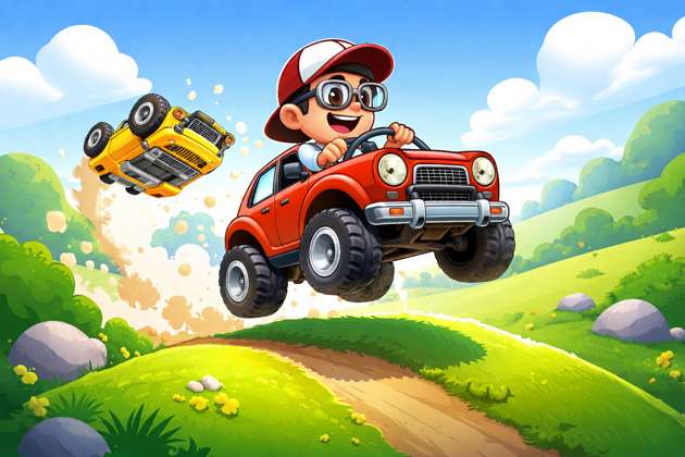Hill Climb Chrome Rush - Jabali AI Poster